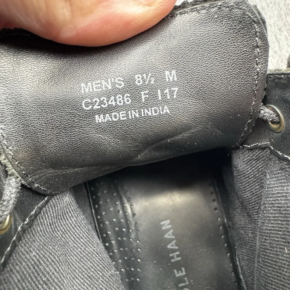 Cole Haan Wingtip Chukka Black Leather Ankle Boot Mens Sz 8.5M Wedding Casual